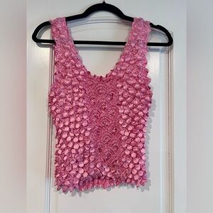 Pink Popcorn Tank Top S-L Vintage Summer Tank Top Boho Top Y2K Blouse